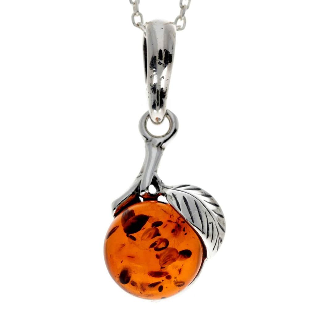 925 Sterling Silver & Baltic Amber Classic Designer Pendant - 1671