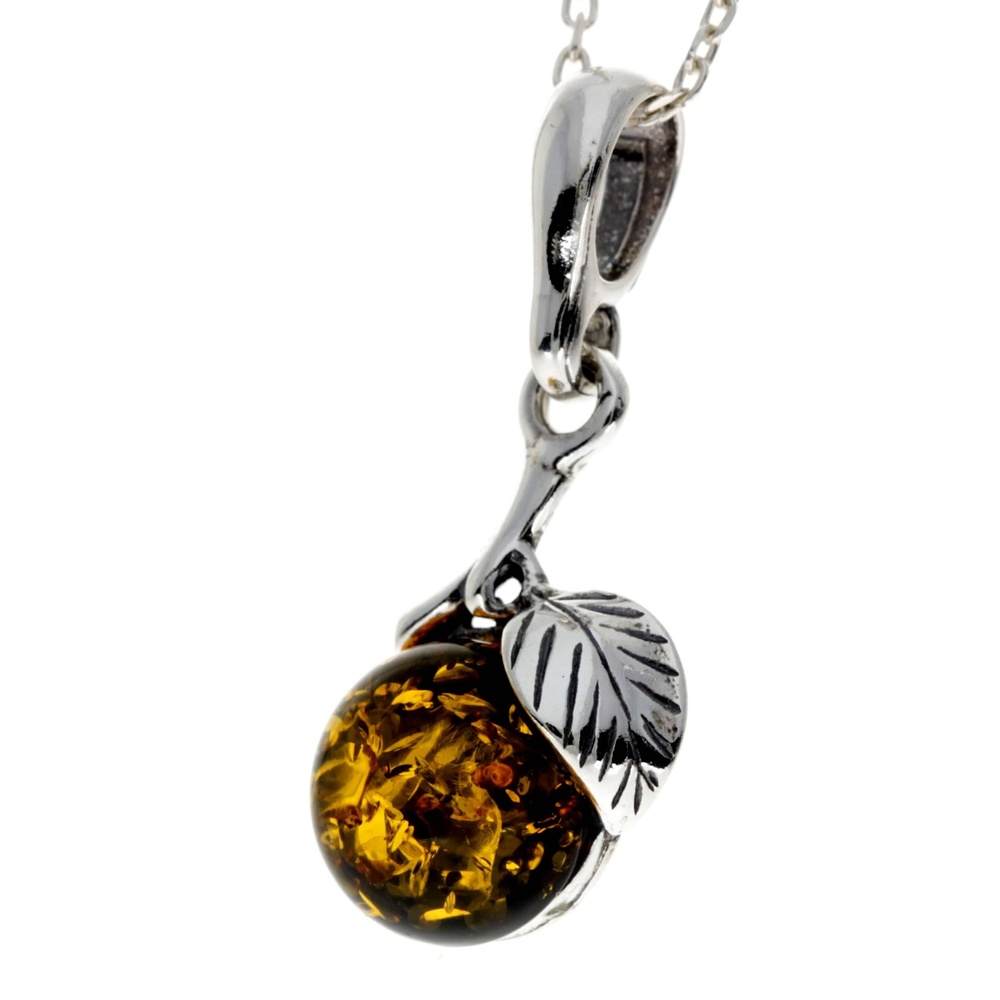 925 Sterling Silver & Baltic Amber Classic Designer Pendant - 1671