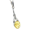 Load image into Gallery viewer, Long 925 Sterling Silver and Round Amber Celtic Pendant - 708