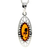 925 Sterling Silver & Baltic Amber Modern Designer Pendant - GL2020