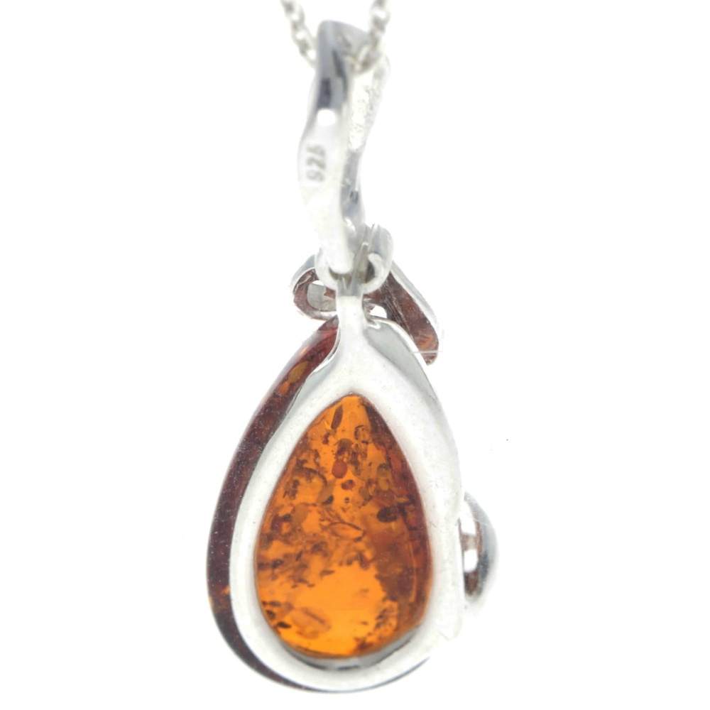 925 Sterling Silver & Baltic Amber Modern Designer Pendant - GL2022