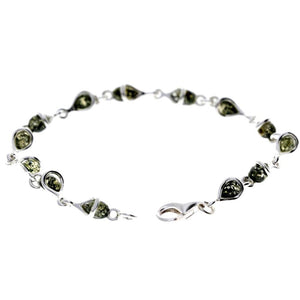 925 Sterling Silver & Baltic Amber Modern Link Bracelet - GL554