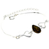 Load image into Gallery viewer, 925 Sterling Silver &amp; Baltic Amber Adjustable Bracelet with Silver Hearts - M567