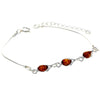 925 Sterling Silver & Baltic Amber Adjustable Bracelet - M568