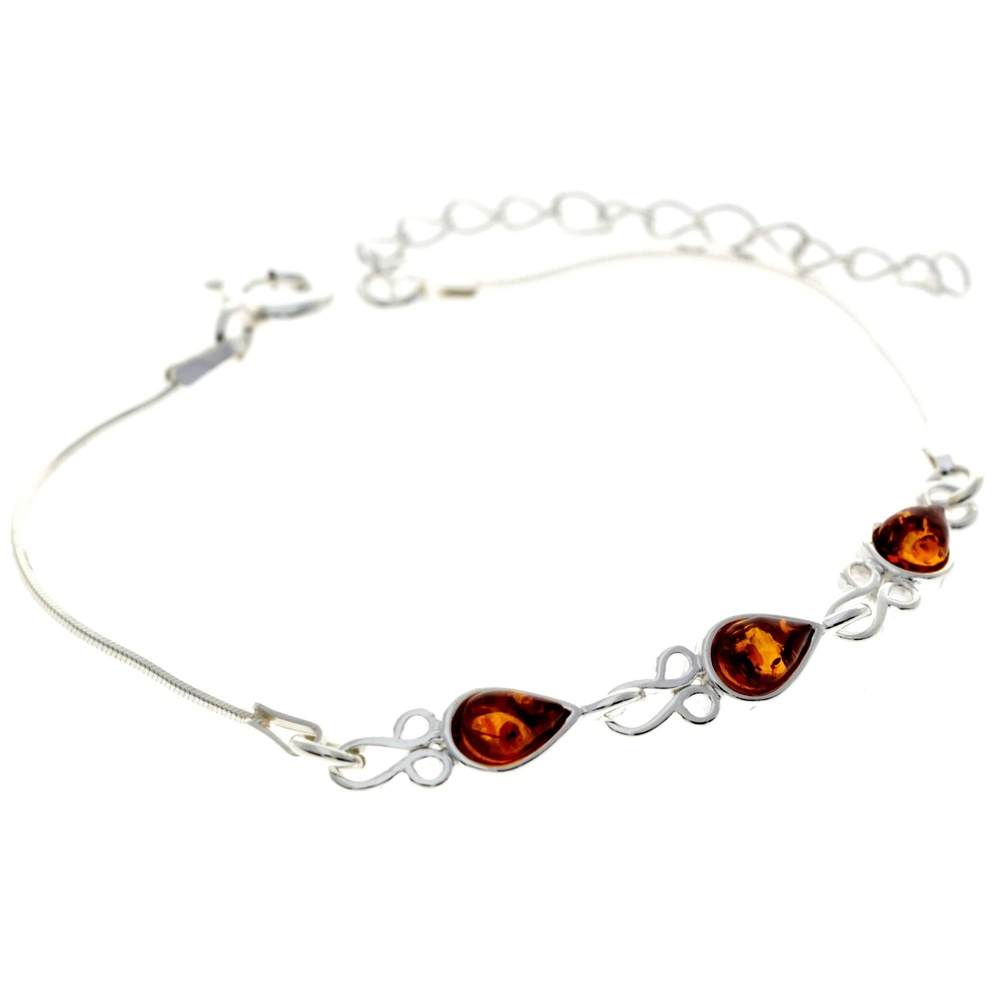 Products 925 Sterling Silver & Baltic Amber Adjustable Bracelet - M570