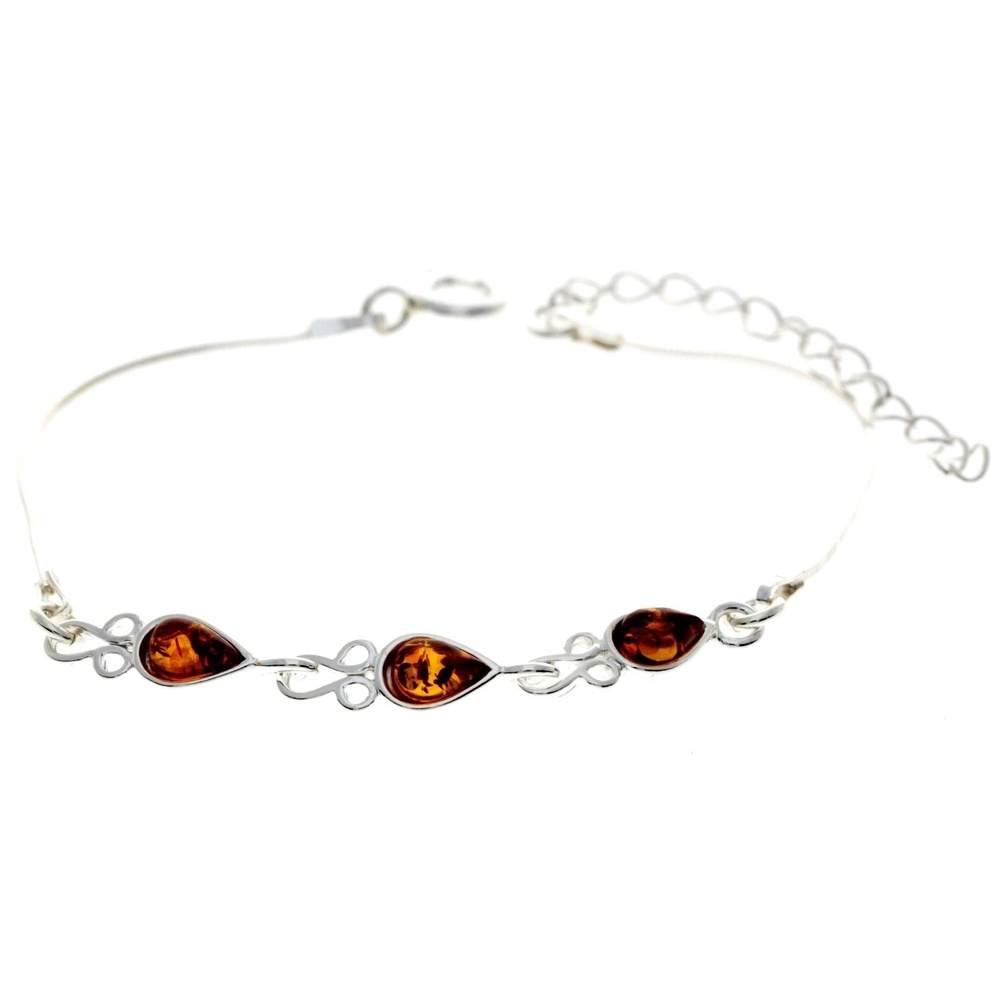 Products 925 Sterling Silver & Baltic Amber Adjustable Bracelet - M570