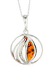 925 Sterling Silver & Baltic Amber Modern Pendant - GL374