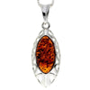 925 Sterling Silver & Baltic Amber Celtic Pendant - GL349