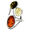 Load image into Gallery viewer, 925 Sterling Silver &amp; Baltic Amber 3 Stone Large Classic Ring - 7175