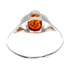 925 Sterling Silver & Oval Genuine Baltic Amber Classic Ring - 7265