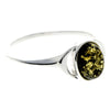 925 Sterling Silver & Oval Genuine Baltic Amber Classic Ring - 7265