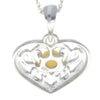 925 Sterling Silver & Baltic Amber Modern Heart Pendant - GL2006