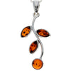 Load image into Gallery viewer, 925 Sterling Silver &amp; Baltic Amber Leaf Pendant - 1858