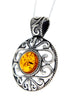 Load image into Gallery viewer, 925 Sterling Silver &amp; Baltic Amber Large Celtic Pendant - 1507