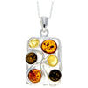 925 Sterling Silver & Baltic Amber Large Classic Pendant - 1810