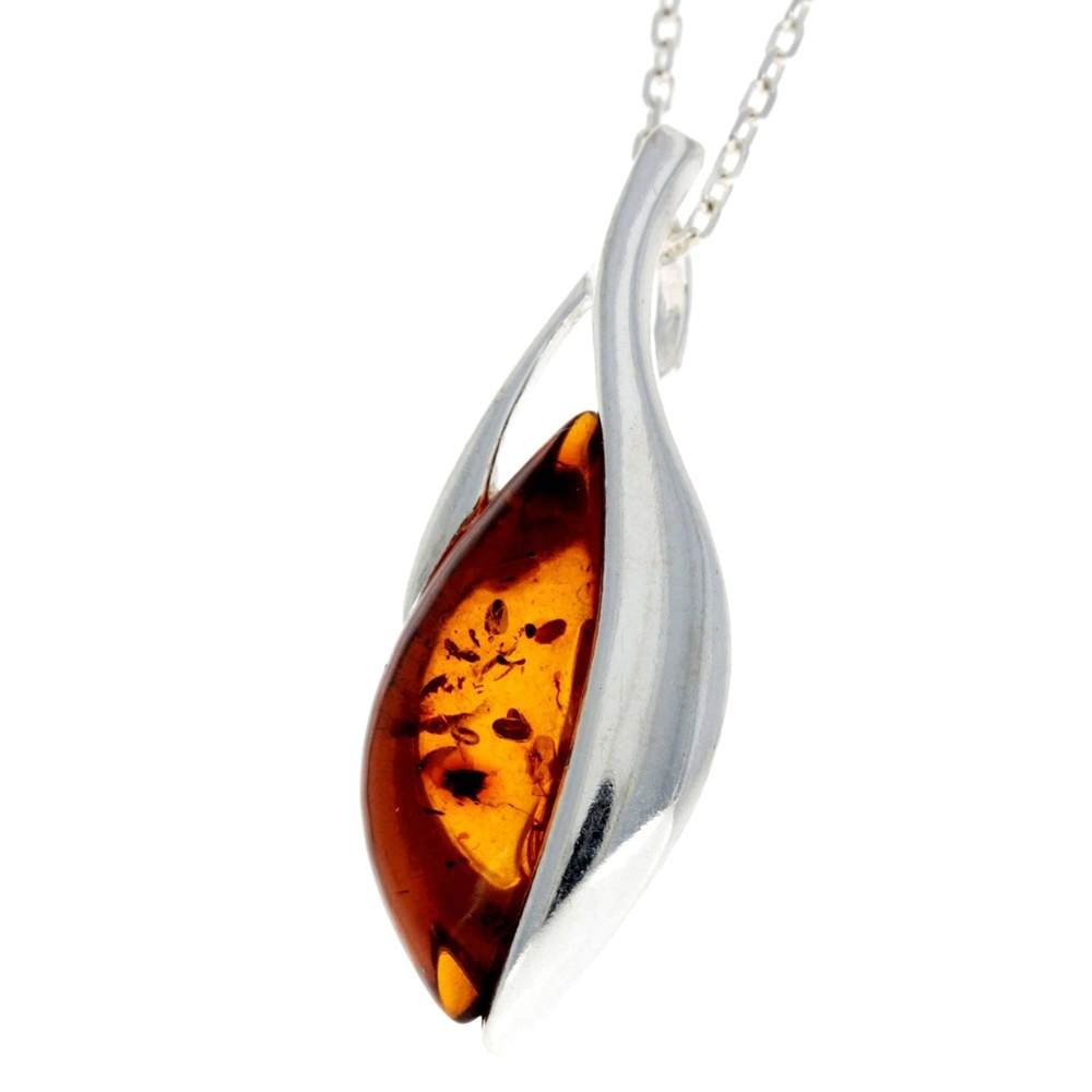 925 Sterling Silver & Baltic Amber Classic Pendant - GL385