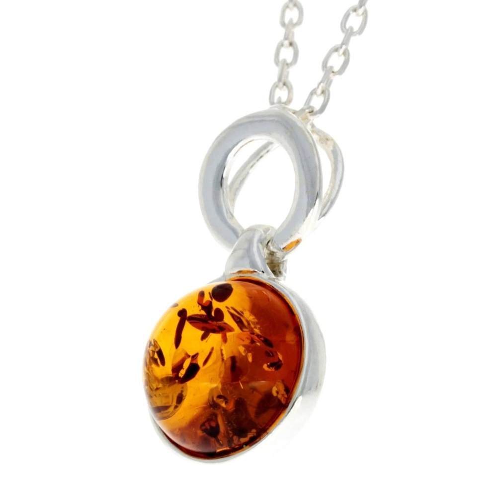 925 Sterling Silver & Baltic Amber Small Classic Pendant - GL388