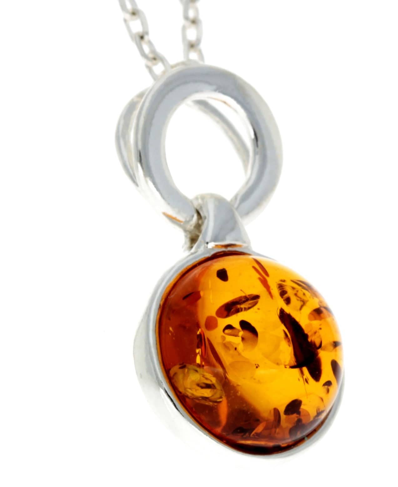 925 Sterling Silver & Baltic Amber Small Classic Pendant - GL388