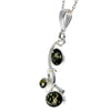 Load image into Gallery viewer, 925 Sterling Silver &amp; Baltic Amber Modern 3 Stone Pendant - M374