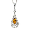 Load image into Gallery viewer, 925 Sterling Silver &amp; Baltic Amber Modern Pendant - M380