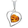 Load image into Gallery viewer, 925 Sterling Silver &amp; Baltic Amber Large Heart Pendant - GL246