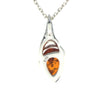 925 Sterling Silver & Baltic Amber Modern Teardrop Pendant - GL2026