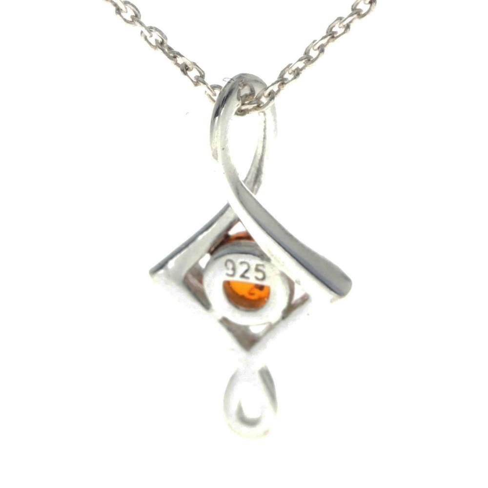 925 Sterling Silver & Baltic Amber Modern Pendant - GL2027
