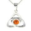 925 Sterling Silver & Baltic Amber Classic Celtic Pendant - GL2028