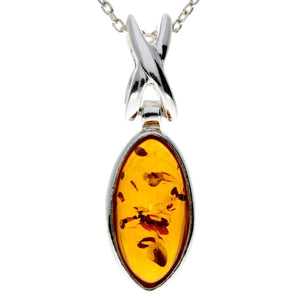 925 Sterling Silver & Baltic Amber Celtic Pendant - GL278