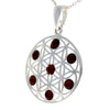 Load image into Gallery viewer, 925 Sterling Silver Flower of Life Pendant set with Genuine Baltic Amber Gemstones - GL365