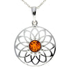 925 Sterling Silver & Baltic Amber Celtic Pendant - GL2005S