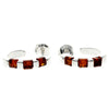925 Sterling Silver & Baltic Amber Modern Studs Earrings - GL090
