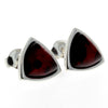 Load image into Gallery viewer, 925 Sterling Silver &amp; Genuine Baltic Amber Triangle Modern Studs Earrings - GL031