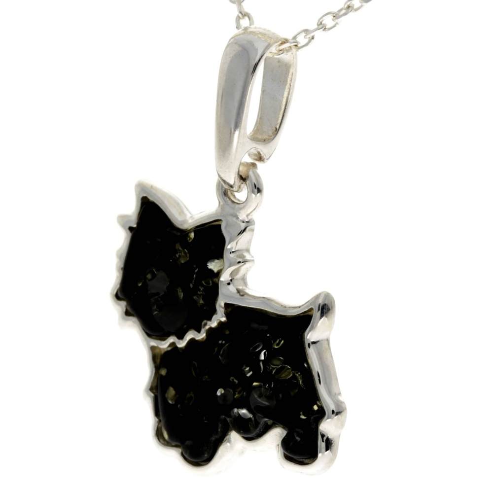 925 Sterling Silver & Baltic Amber Westie - Scotty Dog - AD218