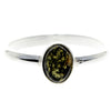 925 Sterling Silver & Baltic Amber Round Classic Ring - 7481