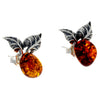 Load image into Gallery viewer, 925 Sterling Silver &amp; Genuine Baltic Amber Leafs Studs Earrings - GL080