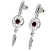 Load image into Gallery viewer, 925 Sterling Silver &amp; Baltic Amber Dreamcatcher Drop Earrings - GL183