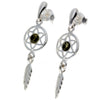 Load image into Gallery viewer, 925 Sterling Silver &amp; Baltic Amber Dreamcatcher Drop Earrings - GL183