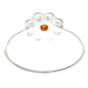 Load image into Gallery viewer, 925 Sterling Silver &amp; Genuine Round Baltic Amber Classic Flower Ring - AR4