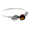 Load image into Gallery viewer, 925 Sterling Silver &amp; Genuine Baltic Amber Round Classic Ring with Leafs - AR6