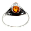 925 Sterling Silver & Genuine Baltic Amber Oval Celtic Ring - AR8