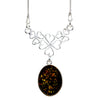 Load image into Gallery viewer, 925 Sterling Silver &amp; Genuine Baltic Amber Classic Necklace on Snake Chain - M929