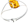 Load image into Gallery viewer, 925 Sterling Silver &amp; Genuine Cognac Baltic Amber Exclusive Bangle - BL0161