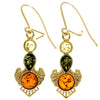 Load image into Gallery viewer, 925 Sterling Silver 22 Carat Gold Plated with Genuine Baltic Amber Drop Earrings - MG002