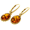 Load image into Gallery viewer, 925 Sterling Silver 22 Carat Gold Plated with Genuine Baltic Amber Drop Earrings - MG008
