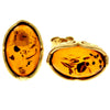 Genuine Baltic Amber and 925 Sterling Silver Gold Plated with 1 micron of 22 carat gold Studs Earrings - MG010