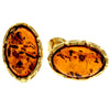 Load image into Gallery viewer, Genuine Baltic Amber and 925 Sterling Silver Gold Plated with 1 micron of 22 carat gold Studs Earrings - MG011