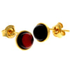 Genuine Baltic Amber and 925 Sterling Silver Gold Plated with 1 micron of 22 carat gold Studs Earrings - MG013