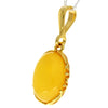 925 Sterling Silver 22 Carat Gold Plated with Genuine Baltic Amber Classic Pendant - MG202