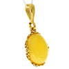 925 Sterling Silver 22 Carat Gold Plated with Genuine Baltic Amber Classic Pendant - MG203